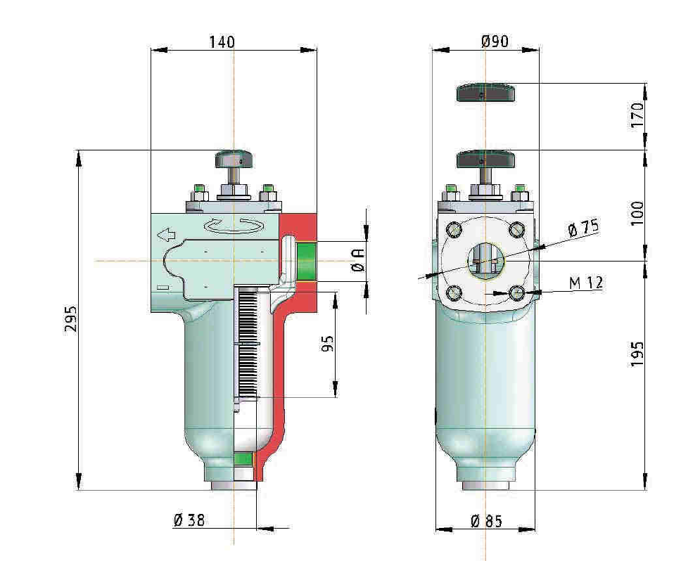 KMGP00008 Plattenspaltfilter, 0,8 mm Spaltweite