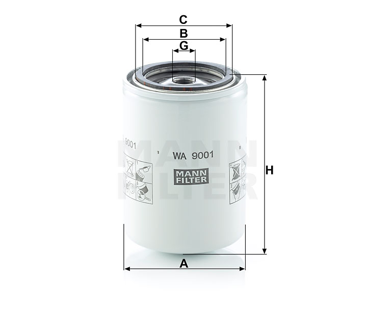 WA 9001 coolant filter spin-on