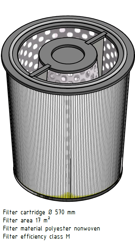 EIT-130-11868 Filterpatrone 570/465 x 605mm, 17m²