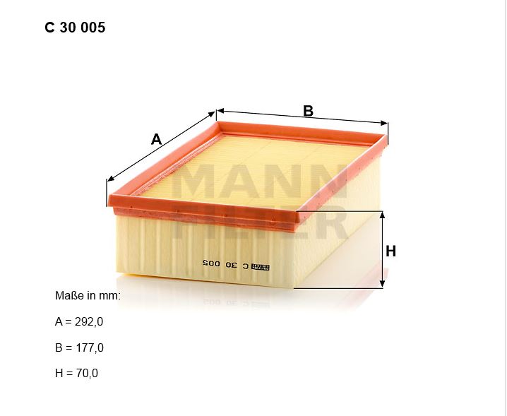 C 30 005 air filter element