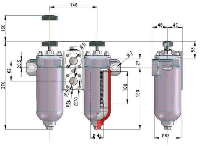 KMGW00004 Drahtspaltfilter umschaltbar, 0,05 mm