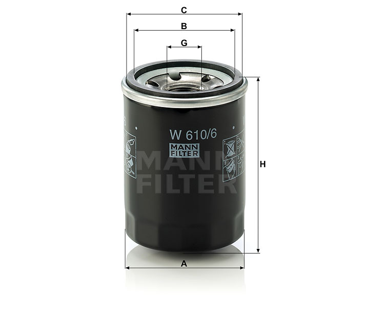 W 610/6 Ölfilter SpinOn