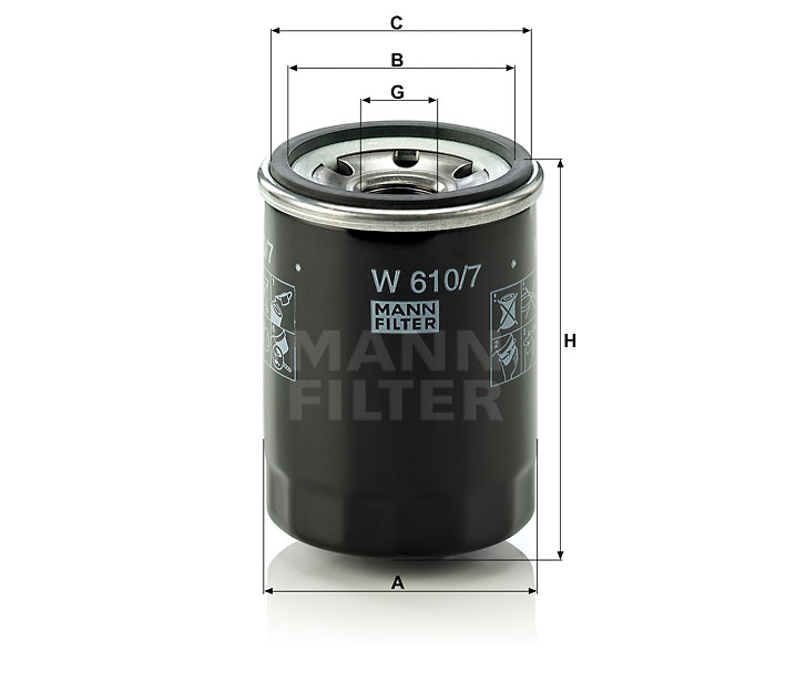 W 610/7 oil filter (spin-on)