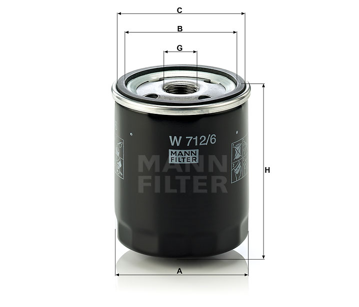 W 712/6 oil filter (spin-on)