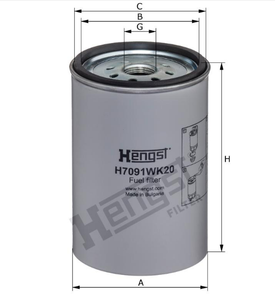 H7091WK20 D677 Kraftstofffilter SpinOn