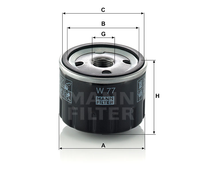 W 77 oil filter (spin-on)