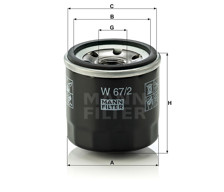 W 67/2 oil filter (spin-on)