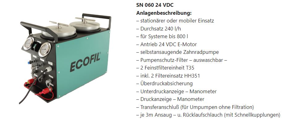 SN 060-24V Filteraggregat mobil