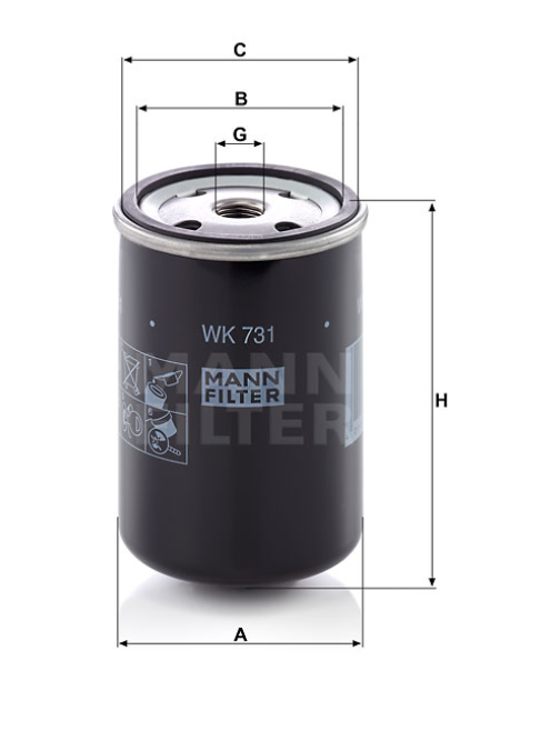 WK 731 fuel filter spin-on