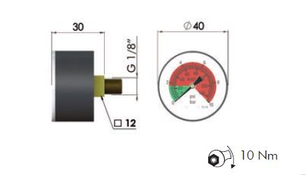 MPC Wartungsanzeiger 10 bar (opt.) 1/8"