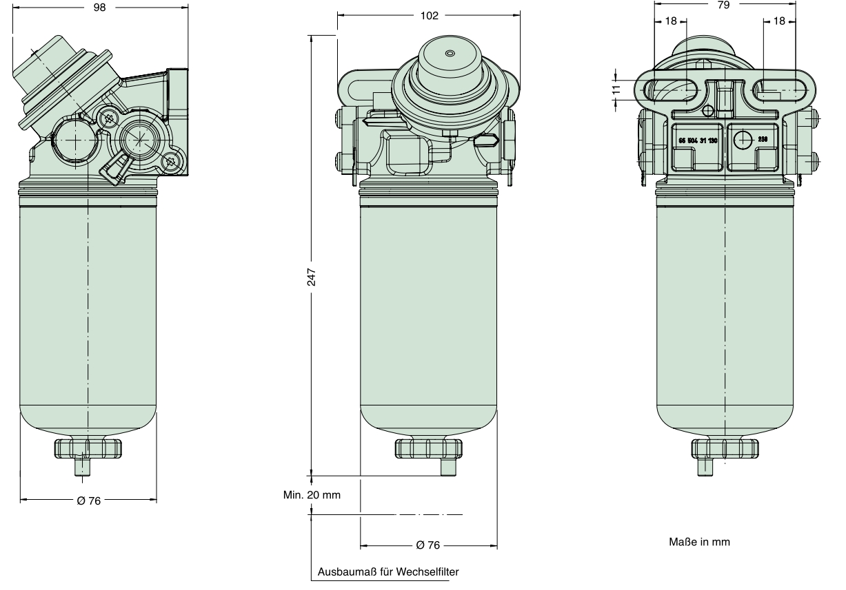 66 503 62 152 PreLine 150/31 Kraftstoff-Leitungsfilter