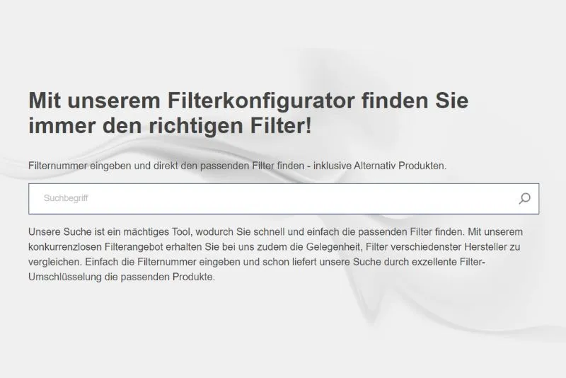 Filterkonfigurator suche