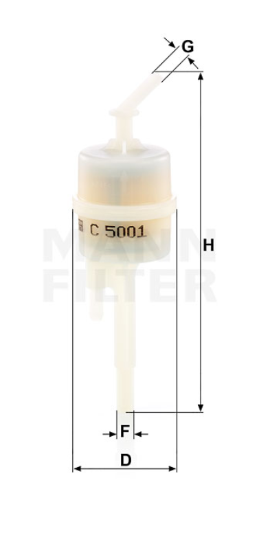 C 5001 Luftfilter-Leitungsfilter Inline