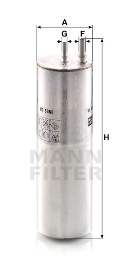 WK 8058 Kraftstoff-Leitungsfilter Inline
