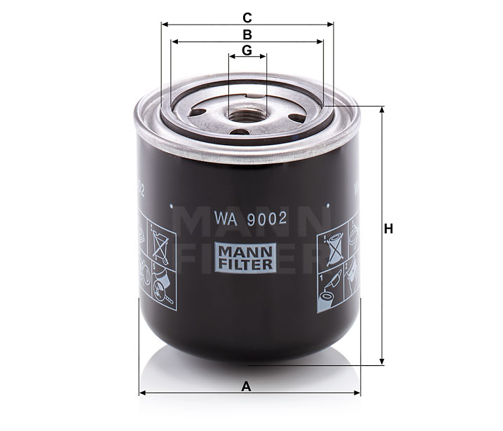 WA 9002 coolant filter spin-on