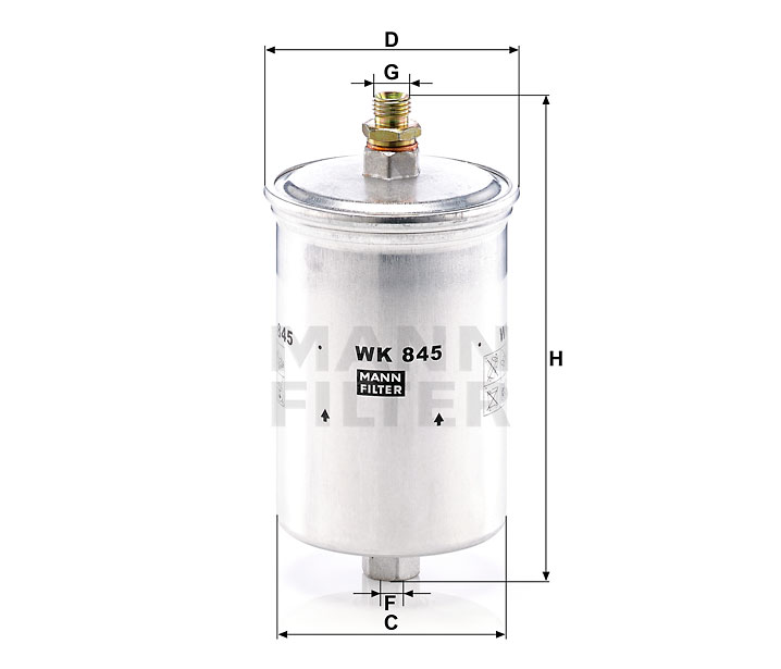 WK 845 Kraftstoff-Leitungsfilter (Inline)