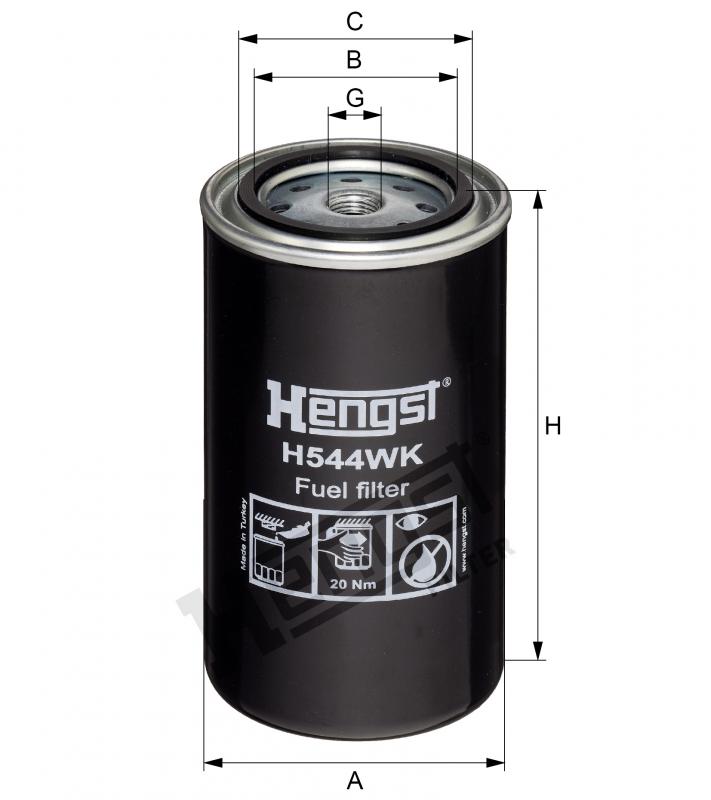 H544WK D422 fuel filter spin-on