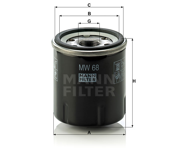 MW 68 oil filter (spin-on)