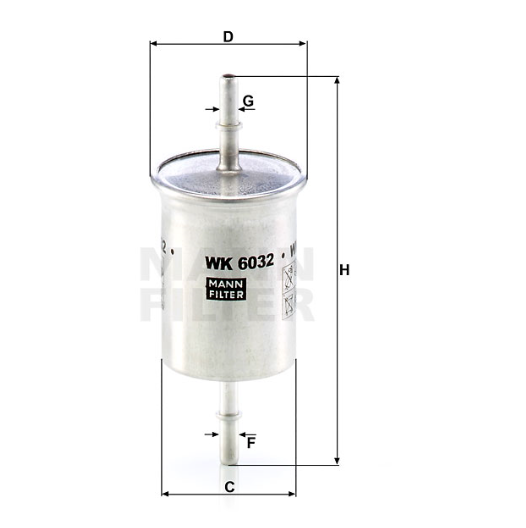 WK 6032 Kraftstoff-Leitungsfilter (Inline)