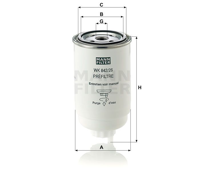 MANN-FILTER WK 842/26 Kraftstoffwechselfilter